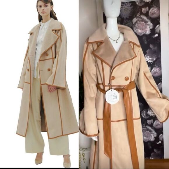 MAREI 1998
Sweet Pea Sand Reversible Bonded Faux Suede & Faux Fur Coat - Picture 5 of 16